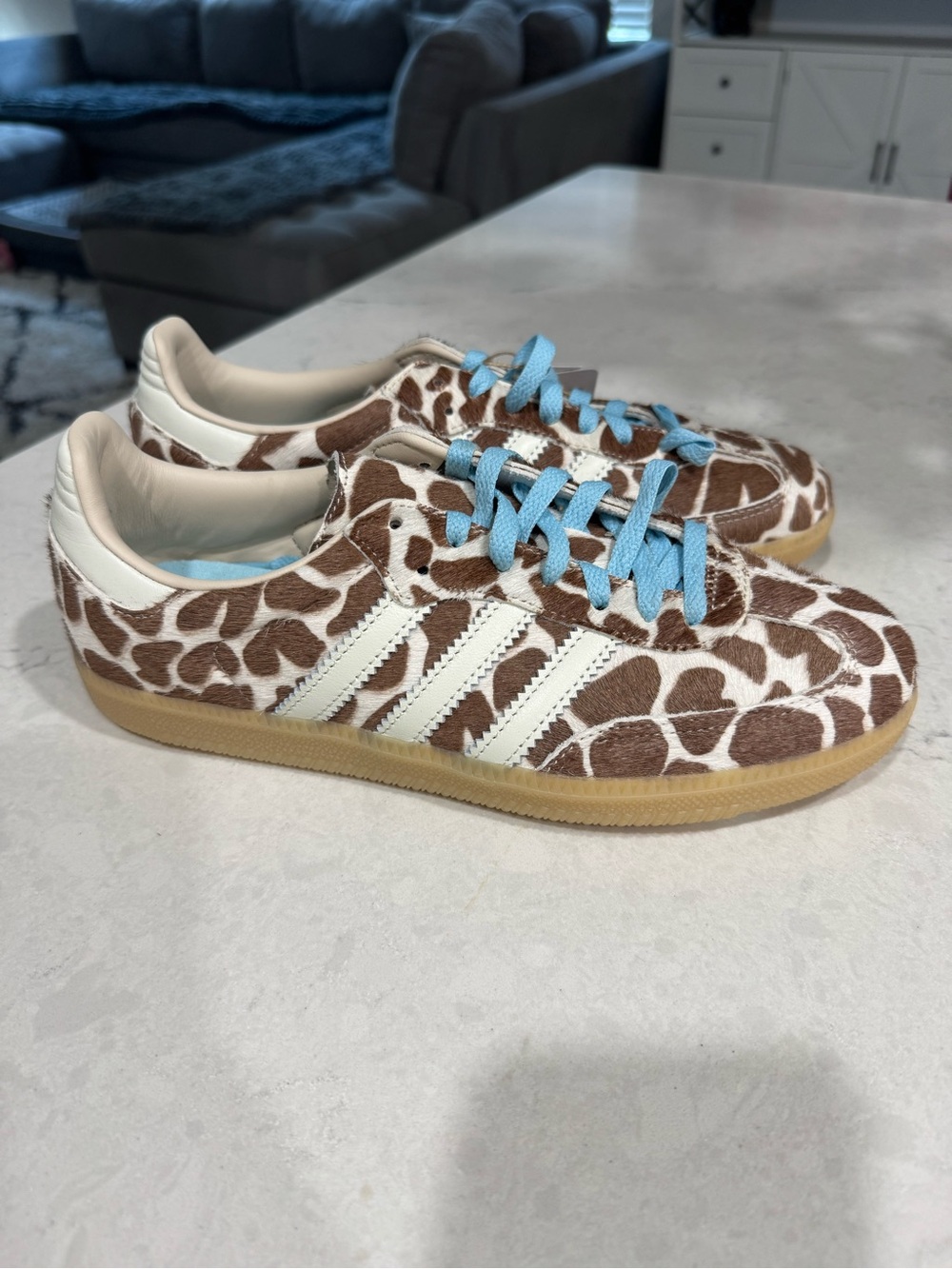 Adidas women’s Giraffe Print Gazelle Sneakers - Brown
